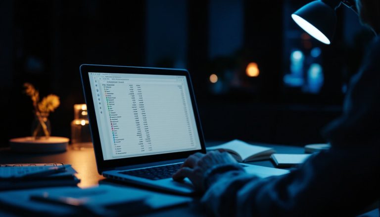Analisi di dati su laptop in un ufficio