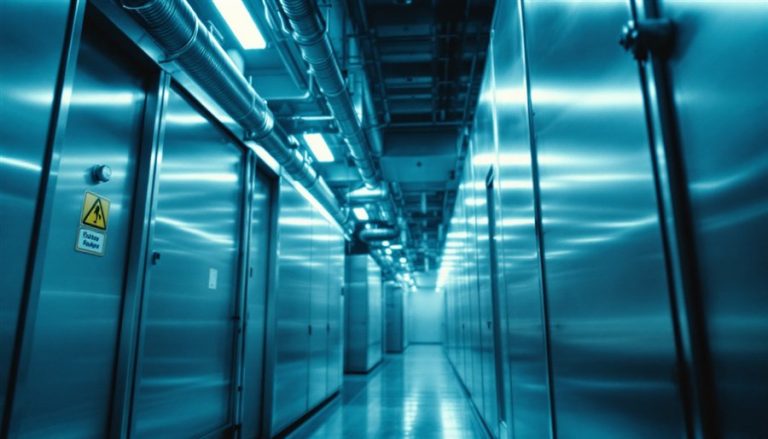 Canalizzazioni di ventilazione industriale in una centrale tecnologica